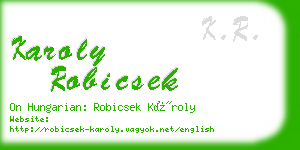 karoly robicsek business card